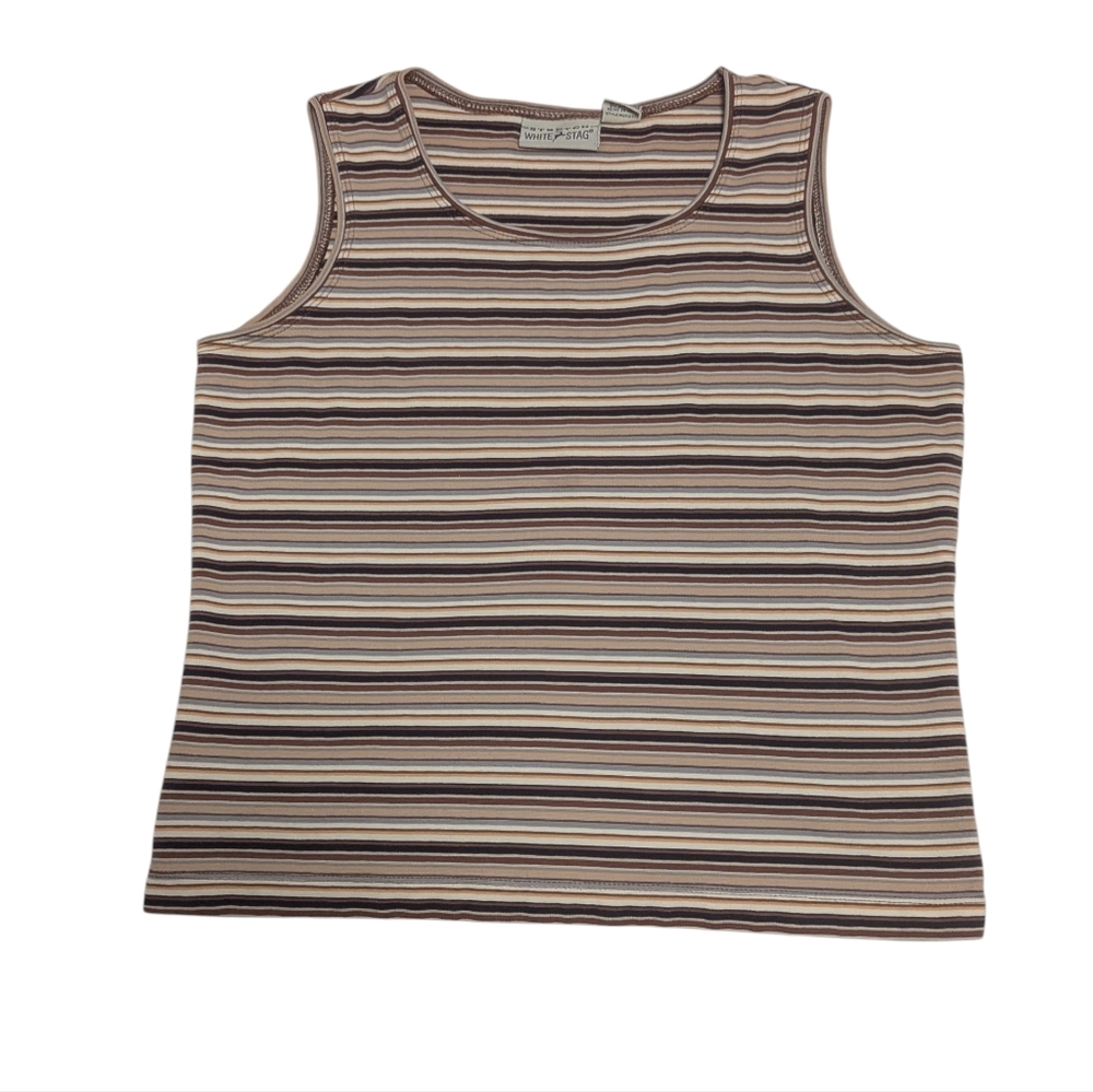 Vintage Y2K Grunge Top 90’s Friends Aesthetic Knit Tee Sleeveless Stripe